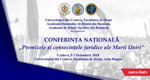 Conferința națională „Premizele și consecințele juridice ale Marii Uniri”