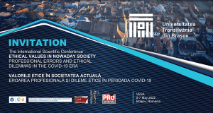 Conferința internațională „Valorile etice în societatea actuală. Eroarea profesională și dileme etice în perioada Covid-19 VESA”