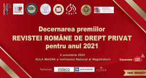 [CUM A FOST] Festivitatea de decernare a premiilor „Revistei Române de Drept Privat” pentru anul 2021